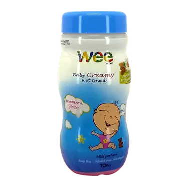 دستمال مرطوب کودک حاوی بابونه و بادام 70 عددی وی کر Wee care